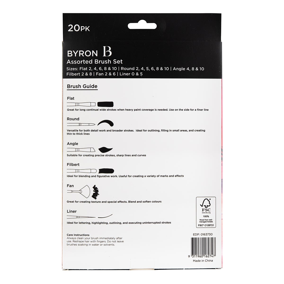 Byron Pastel Synthetic Brush Set 20