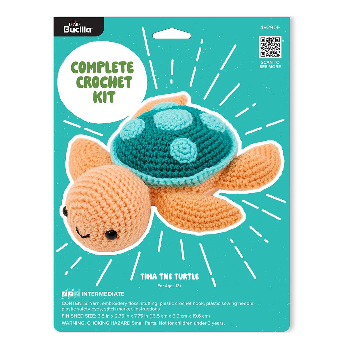Plaid Bucilla Amigurumi Crochet Kit Tina The Turtle