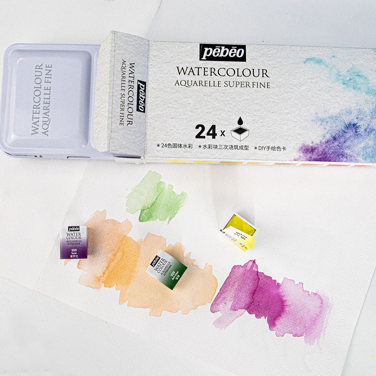 Pebeo Watercolour Half Pan Set 24