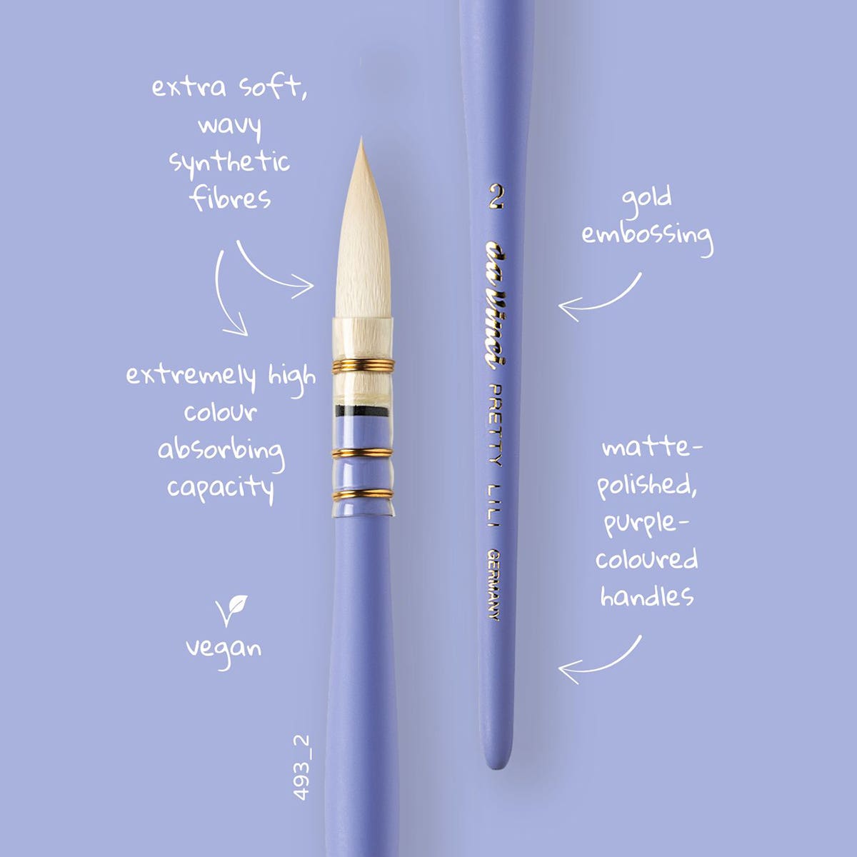 Da Vinci Pretty Lili 493 Synthetic Watercolour Brush #2