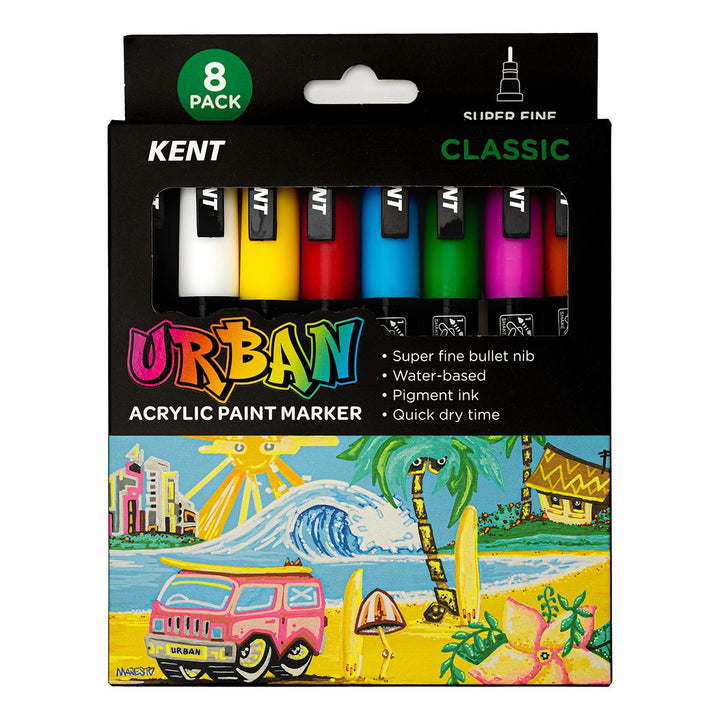 Kent Urban Paint Marker 1mm Nib Classic Set