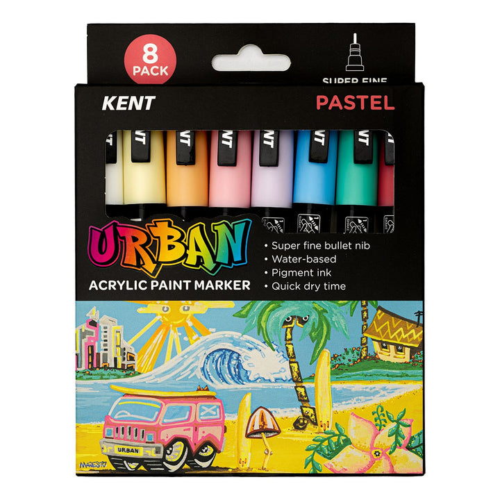 Kent Urban Paint Marker 1mm Nib Pastel Set