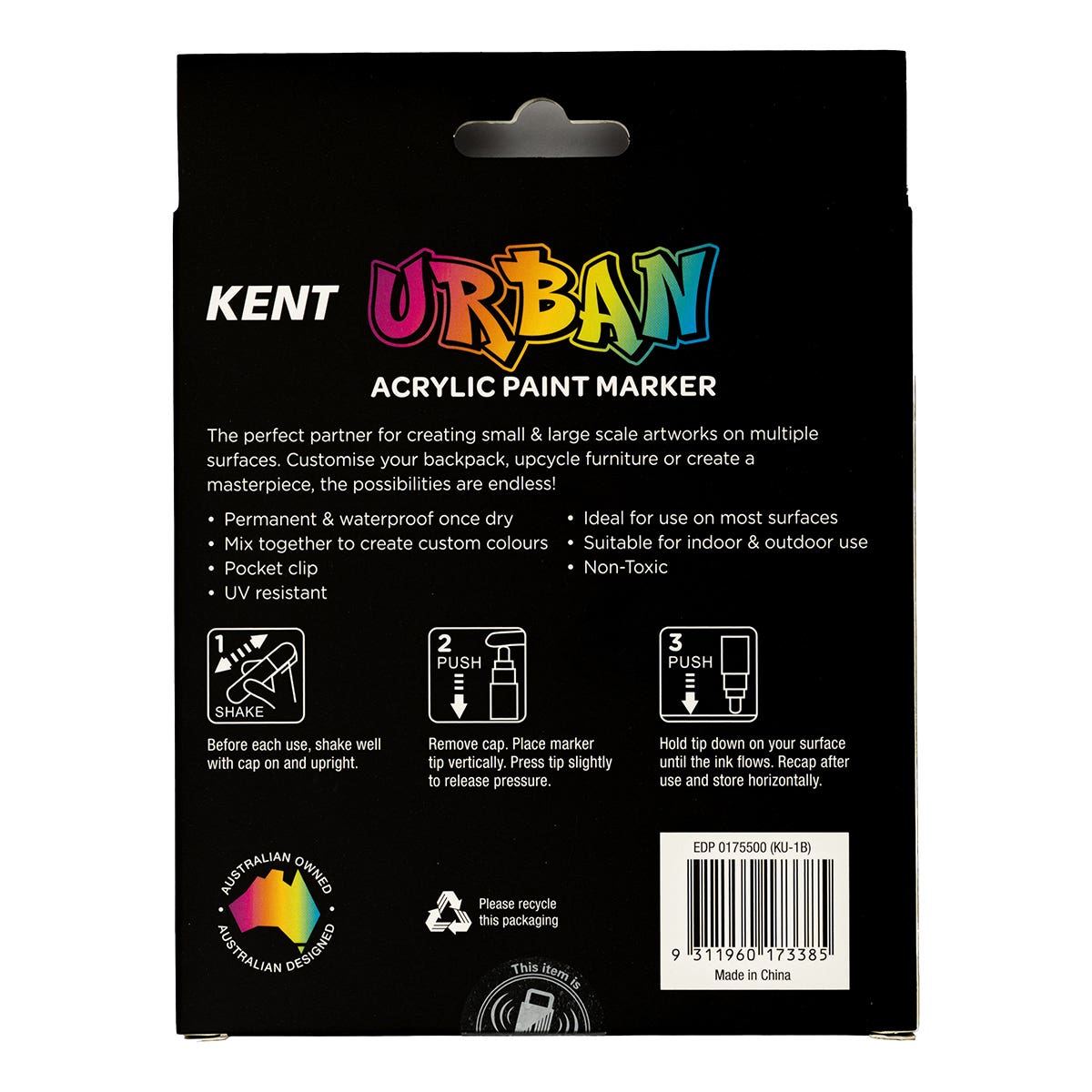 Kent Urban Paint Marker 1mm Nib Pastel Set