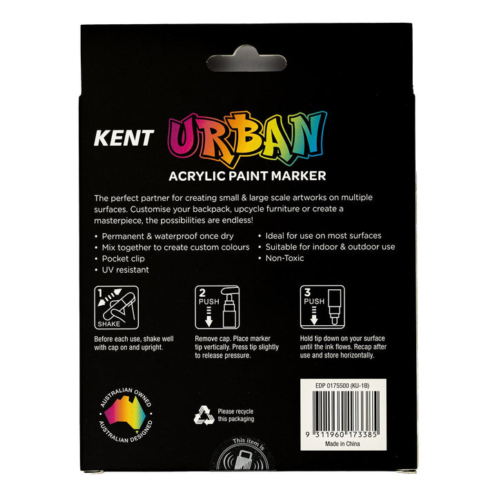 Kent Urban Paint Marker 1mm Nib Pastel Set