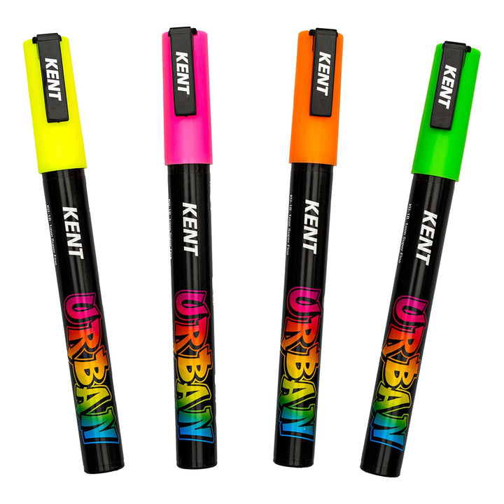 Kent Urban Paint Marker 1mm Nib Fluoro Set