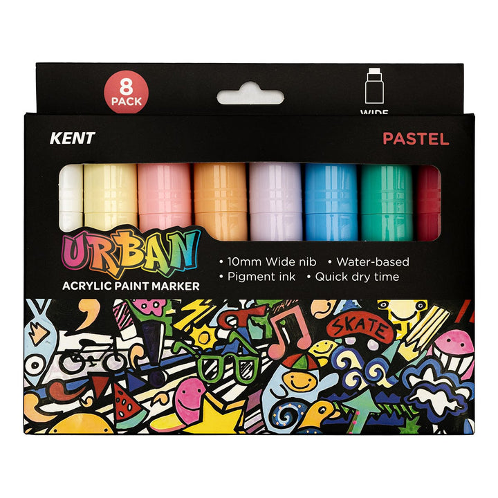Kent Urban Paint Marker 10mm Nib Pastel Set