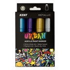 Kent Urban Paint Marker 10mm Nib Metallic Set