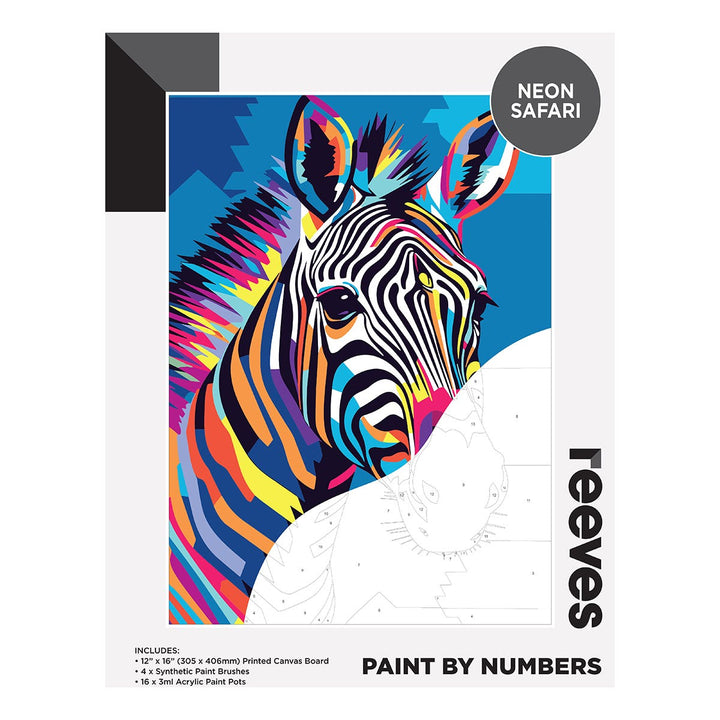 Reeves Artist Acrylic Paint by Numbers Neon Safari