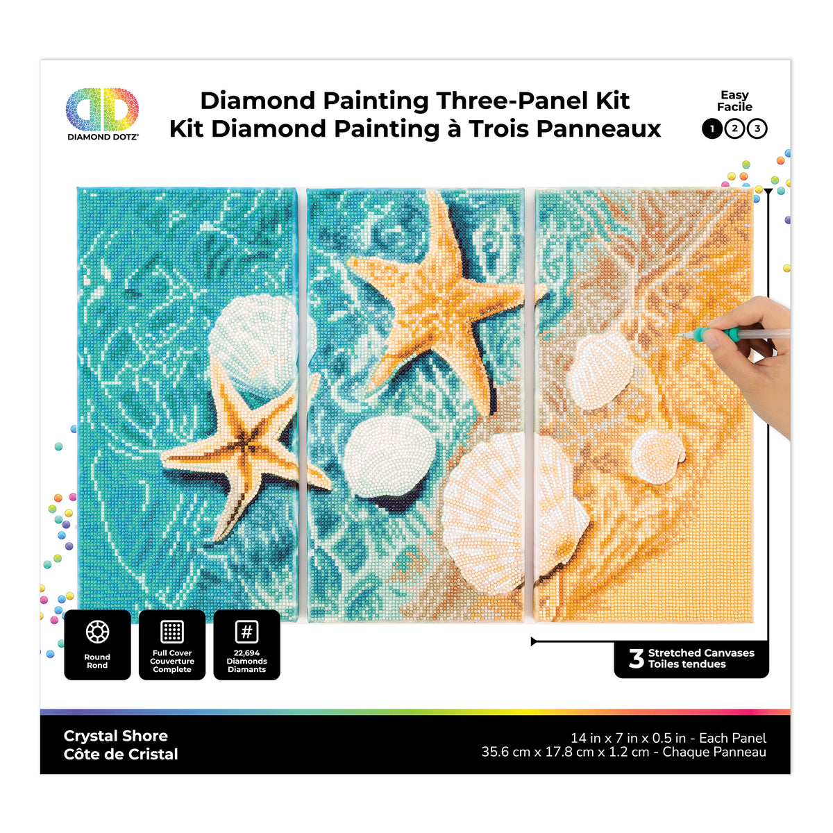 Diamond Dotz Triptych Three Panel Kit Crystal Shore