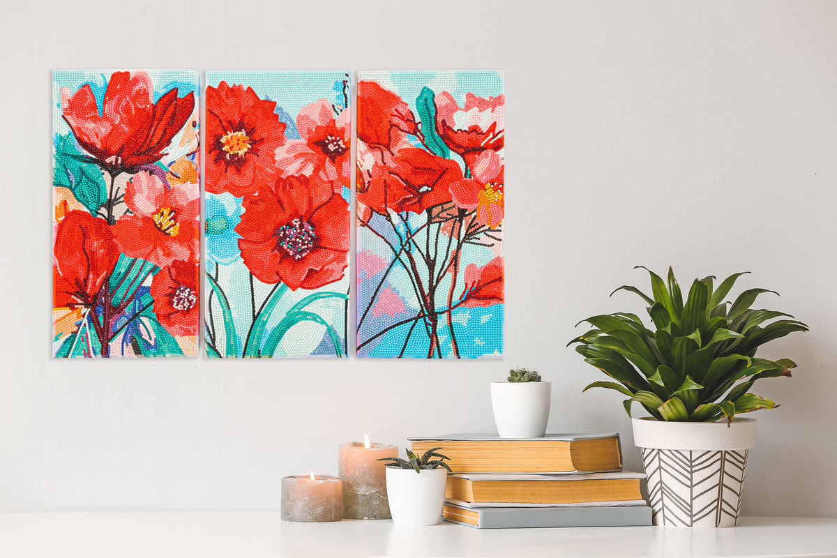 Diamond Dotz Triptych Three Panel Kit Poppy
