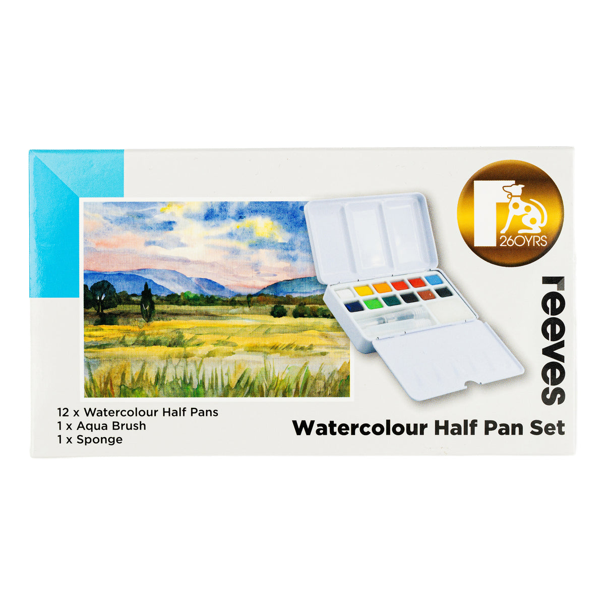 Reeves 260 Year Limited Edition - Watercolour Tin & Brush Set 12