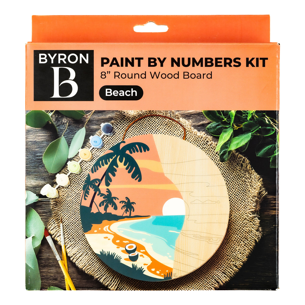 Byron Paint by Number Round Wood Board Kit - Beach