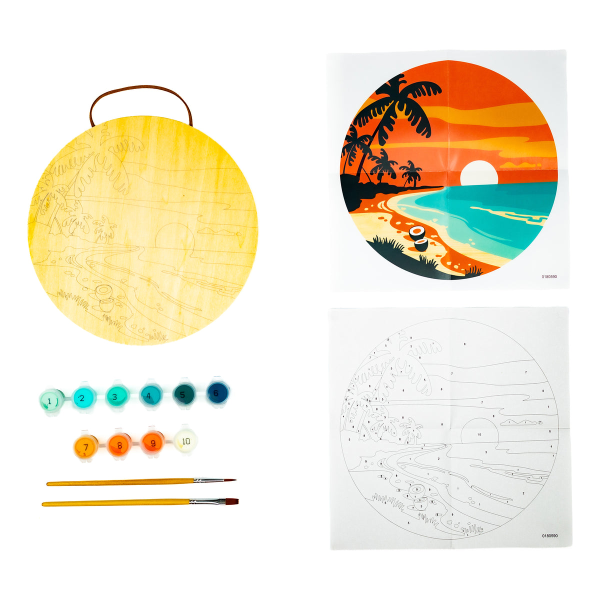 Byron Paint by Number Round Wood Board Kit - Beach