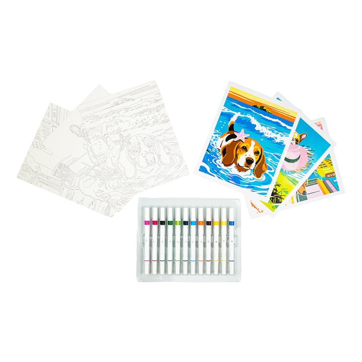 Byron Marker Paint by Numbers Set Dogs