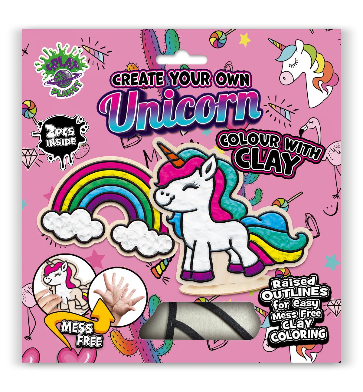 Splat Planet Air Dry Clay Set Unicorn/Rainbow