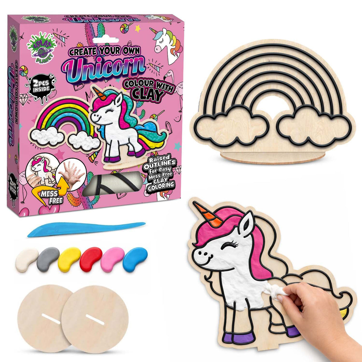 Splat Planet Air Dry Clay Set Unicorn/Rainbow