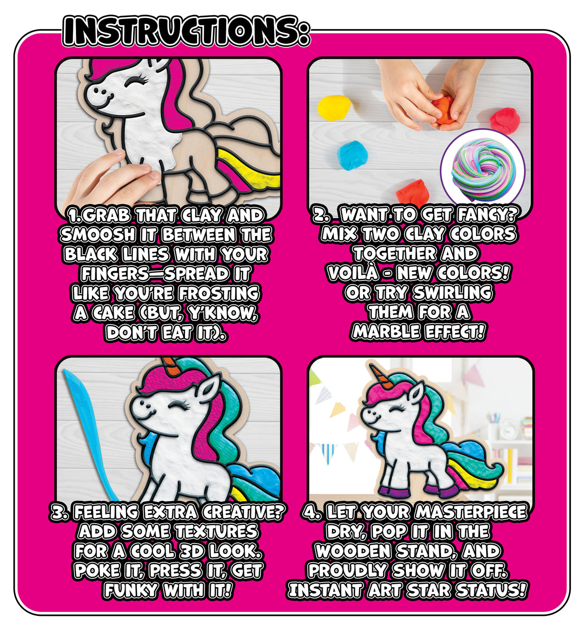 Splat Planet Air Dry Clay Set Unicorn/Rainbow