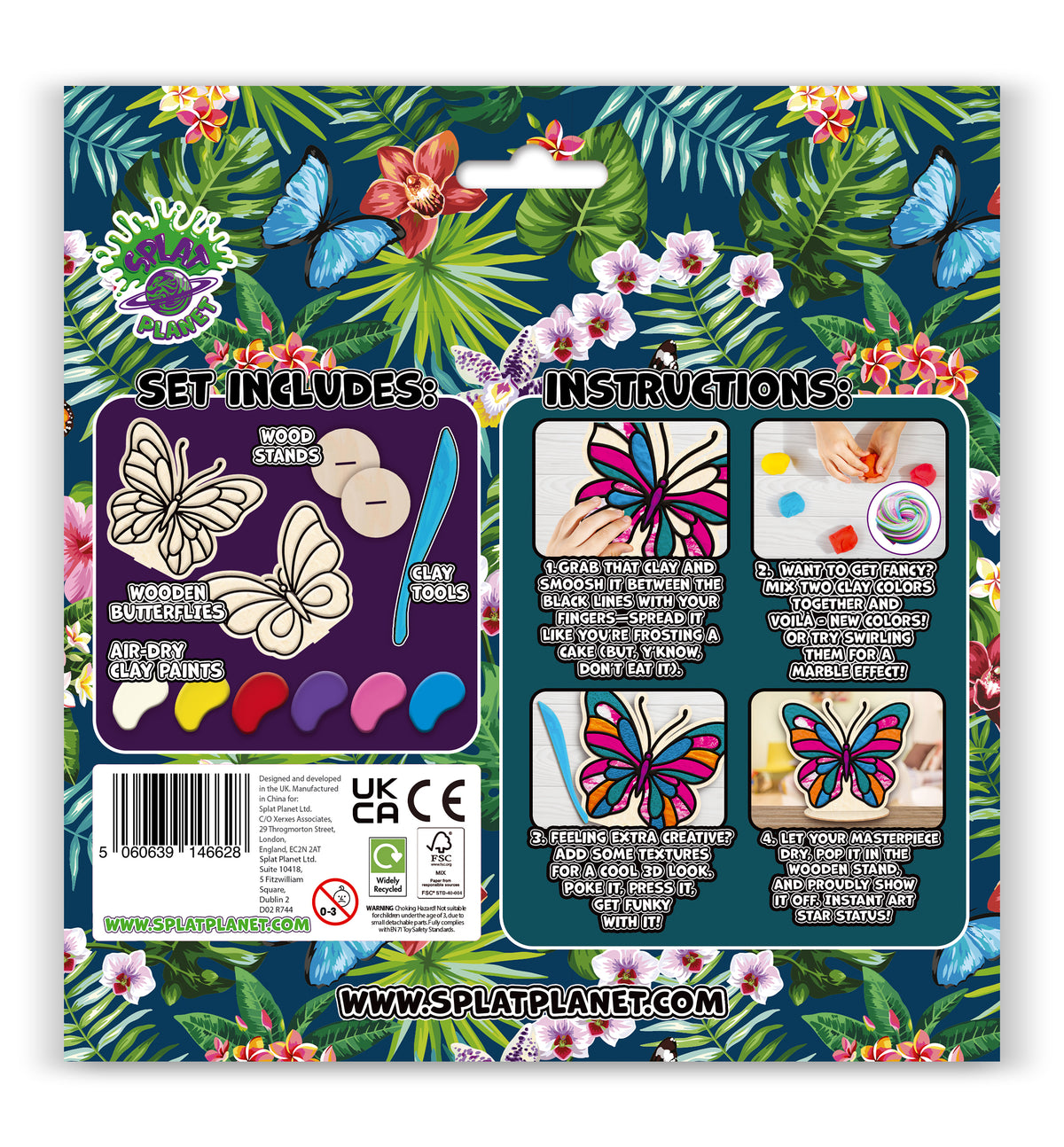 Splat Planet Air Dry Clay Set Butterfly