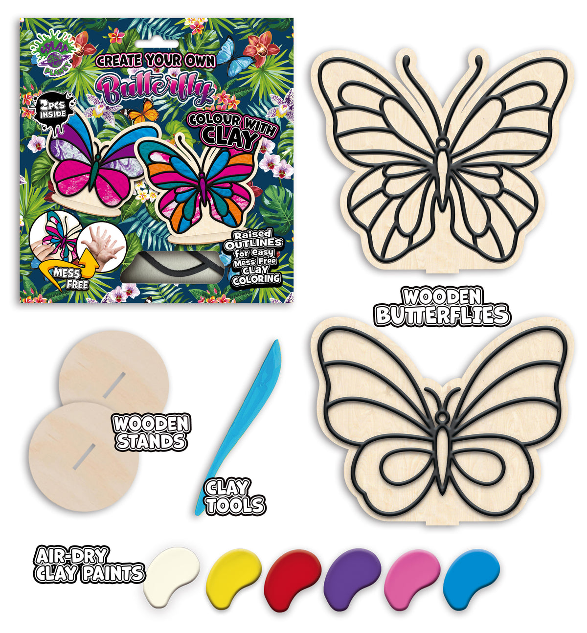Splat Planet Air Dry Clay Set Butterfly