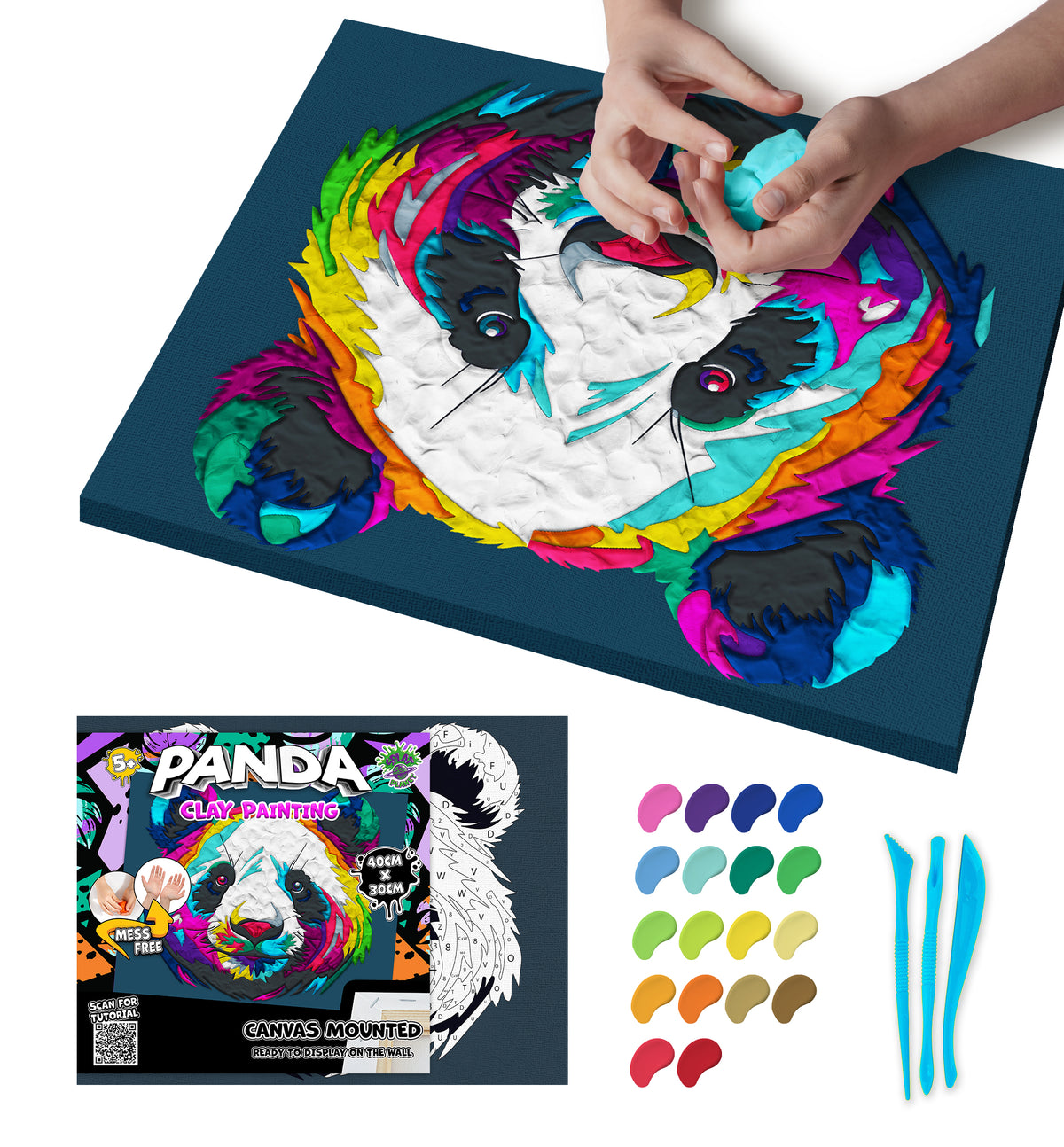 Splat Planet Adult Air Dry Clay Set Panda