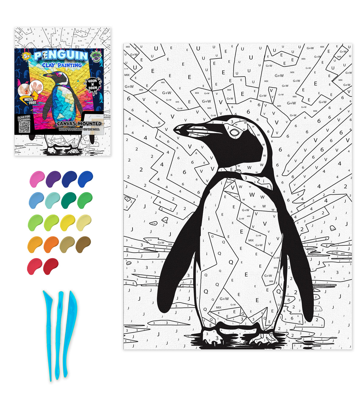 Splat Planet Adult Air Dry Clay Set Penguin