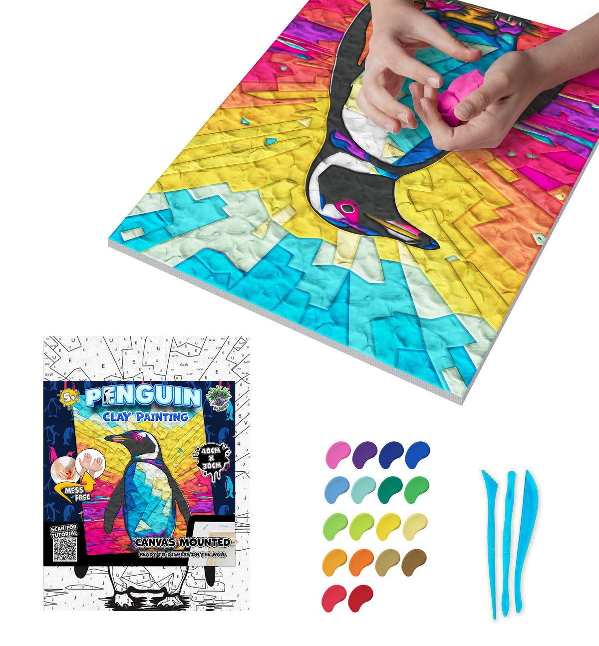 Splat Planet Adult Air Dry Clay Set Penguin