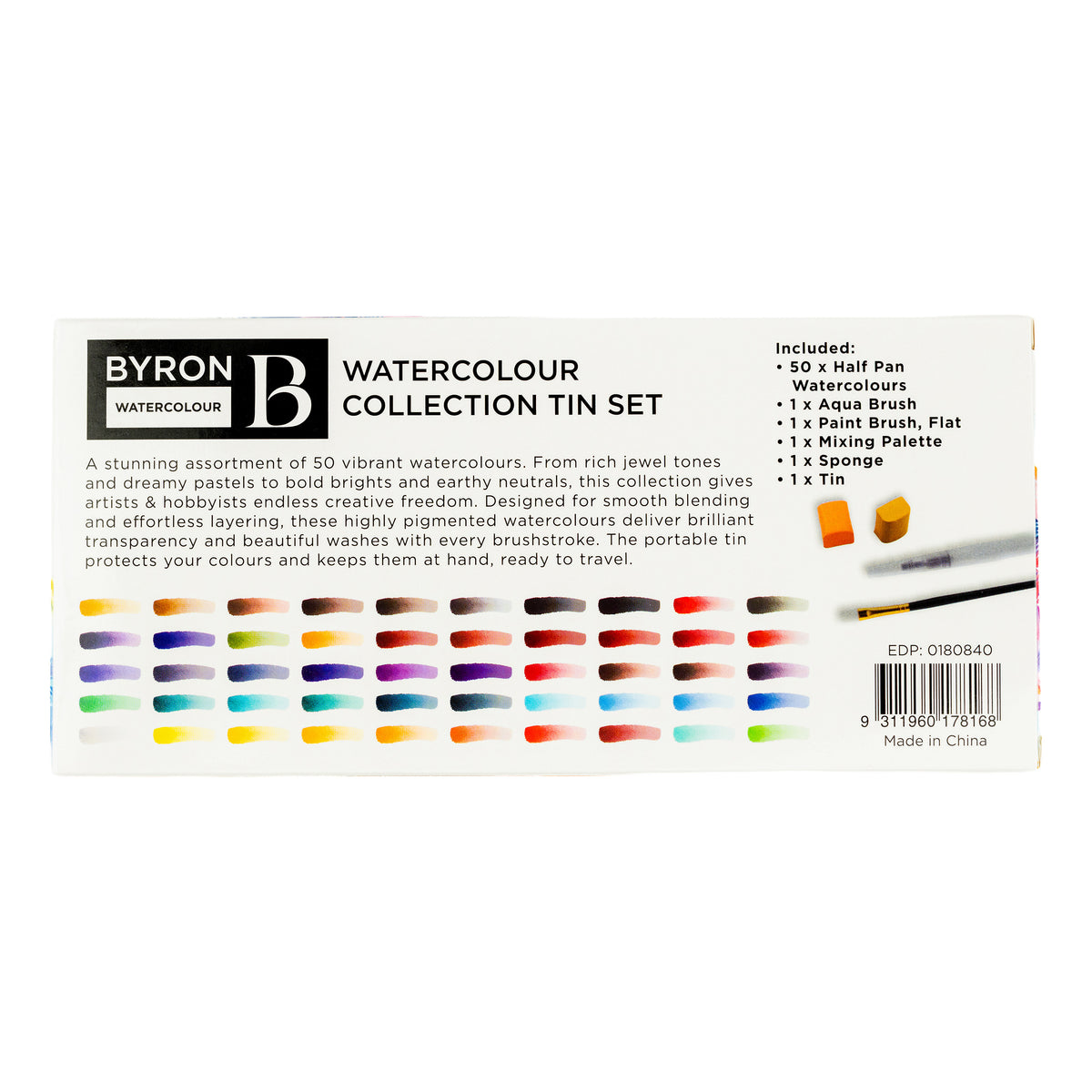 Byron Watercolour Half Pan Tin Set 55