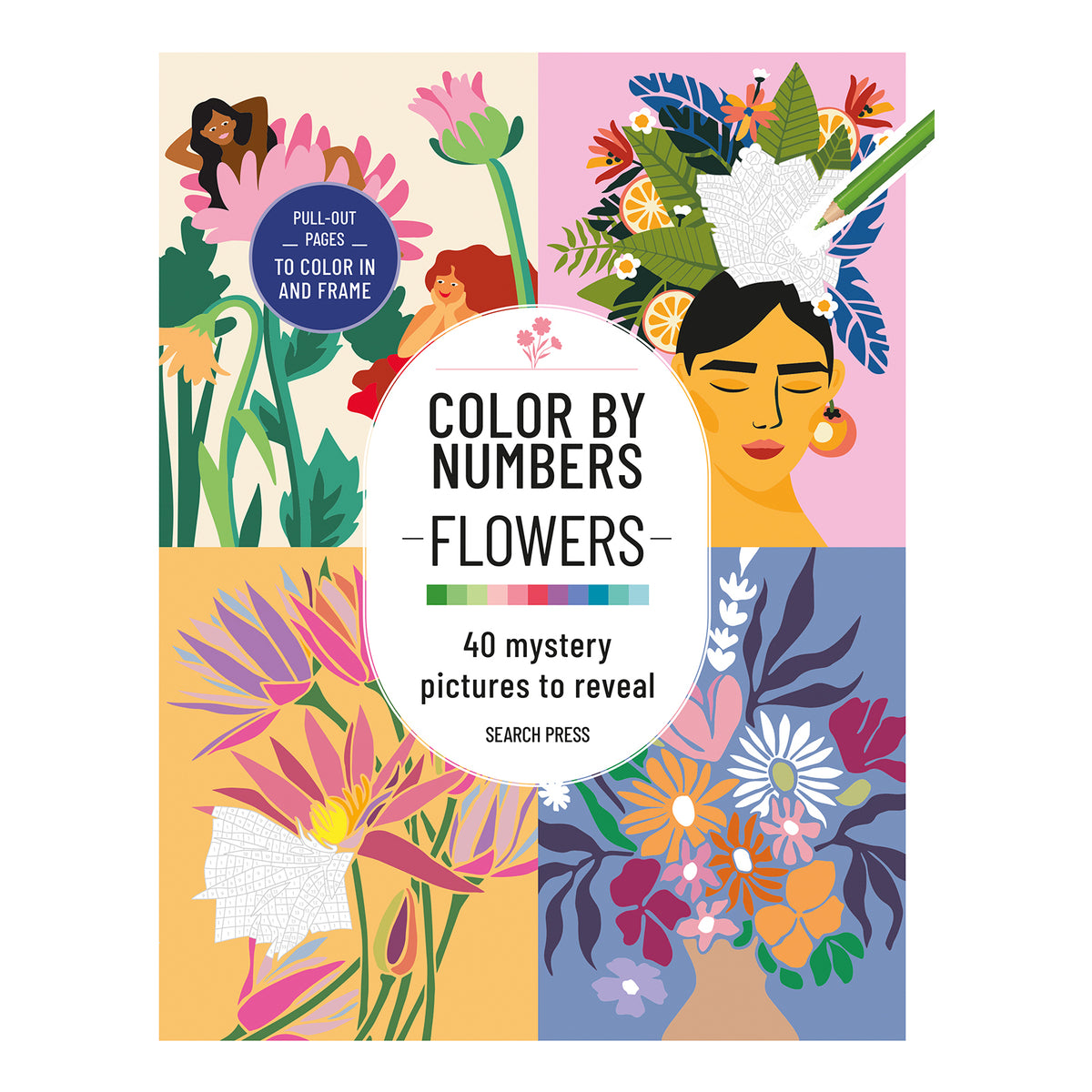 Colour By Numbers Flowers Book