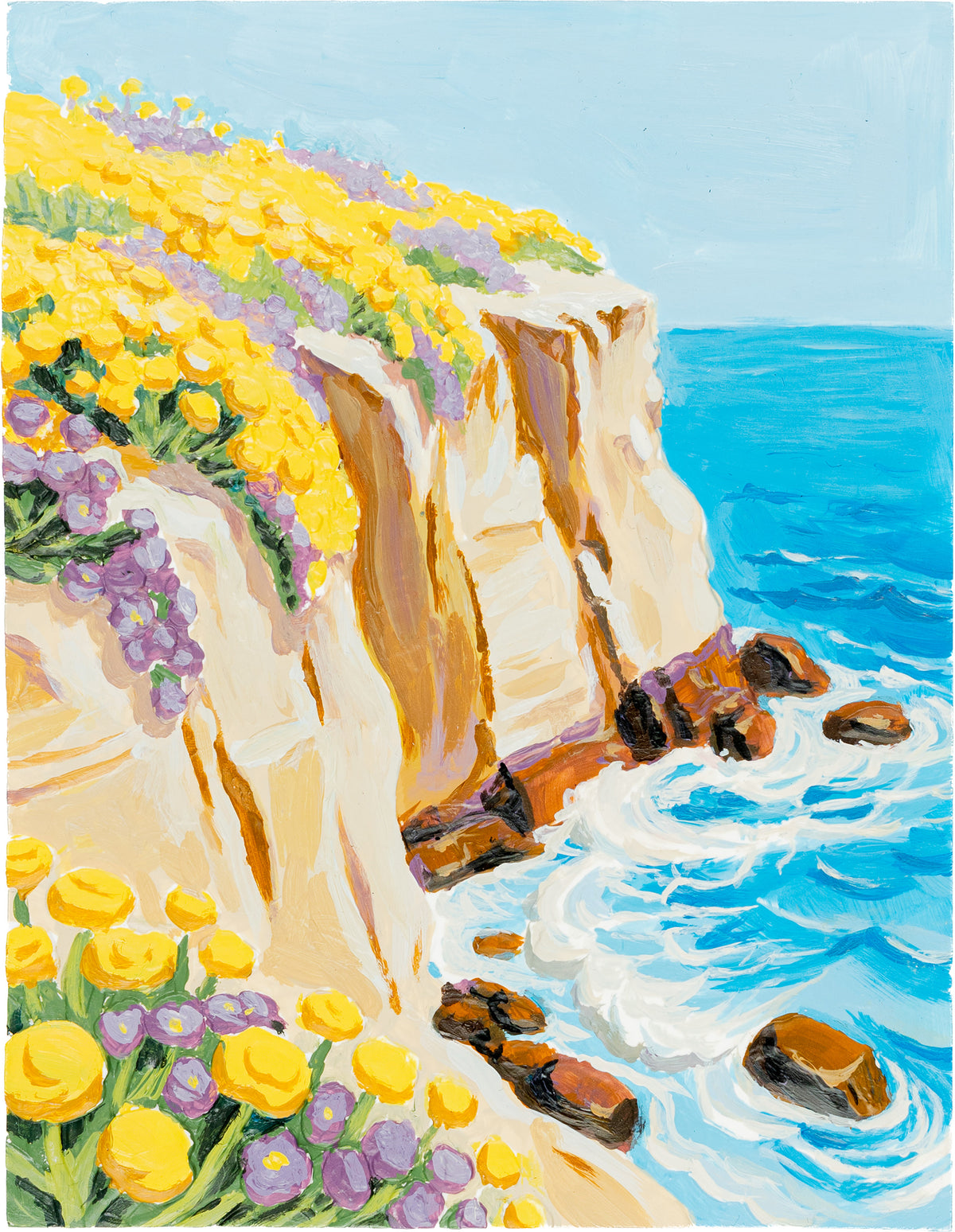 Byron 3D Relief Painting Set Sea Cliff