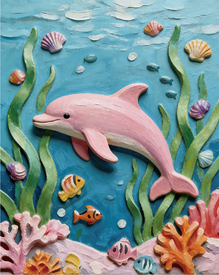 Byron 3D Relief Painting Set Dolphin