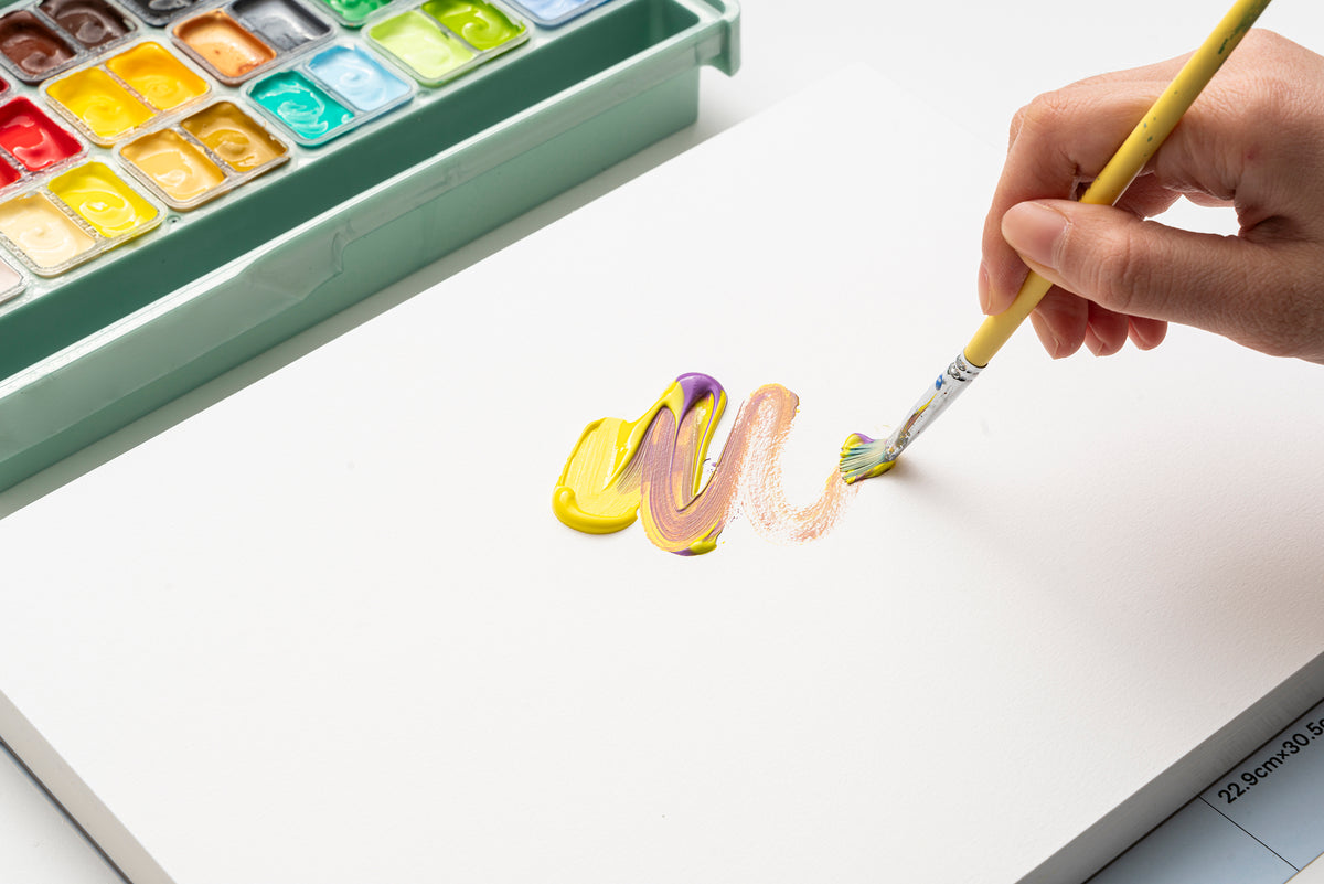HIMI Twin Cup Jelly Acrylic Paint Set 36 Colours (Green Metallic Case)