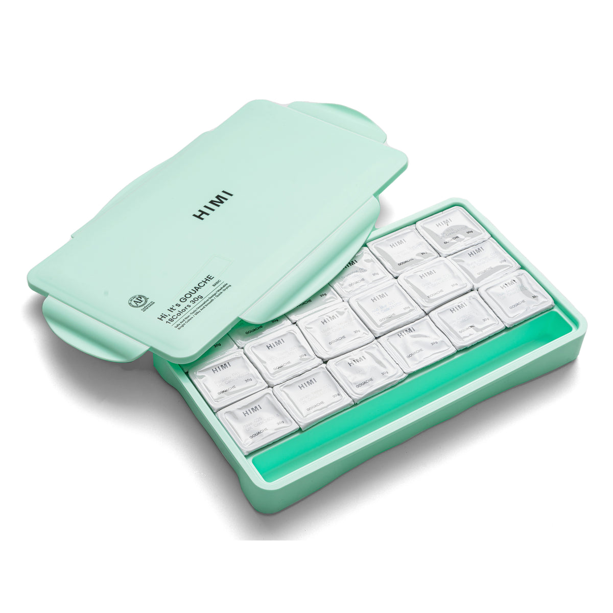 HIMI Jelly Cup Gouache Paint Set 18 Colours (Green Case)