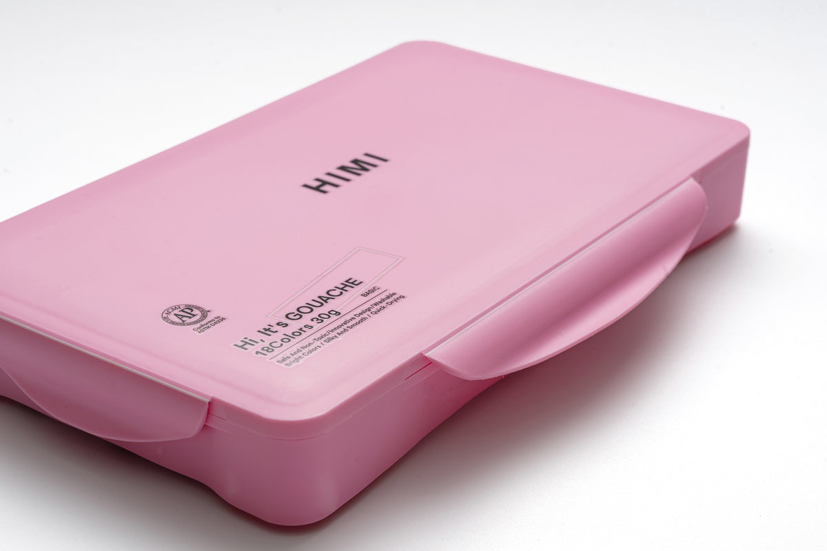 HIMI Jelly Cup Gouache Paint Set 18 Colours (Pink Case)