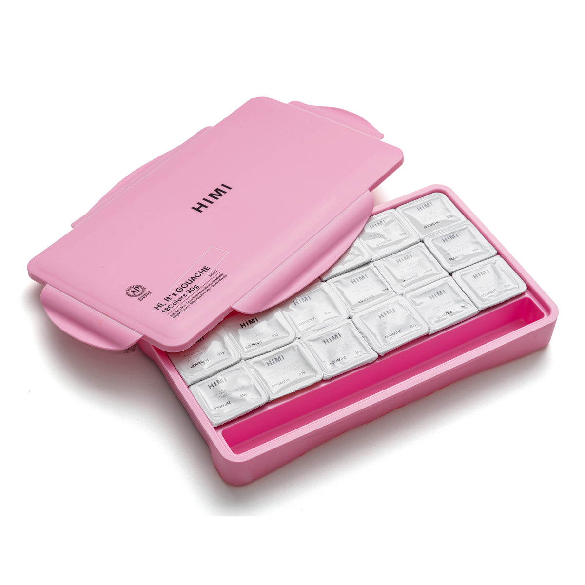 HIMI Jelly Cup Gouache Paint Set 18 Colours (Pink Case)