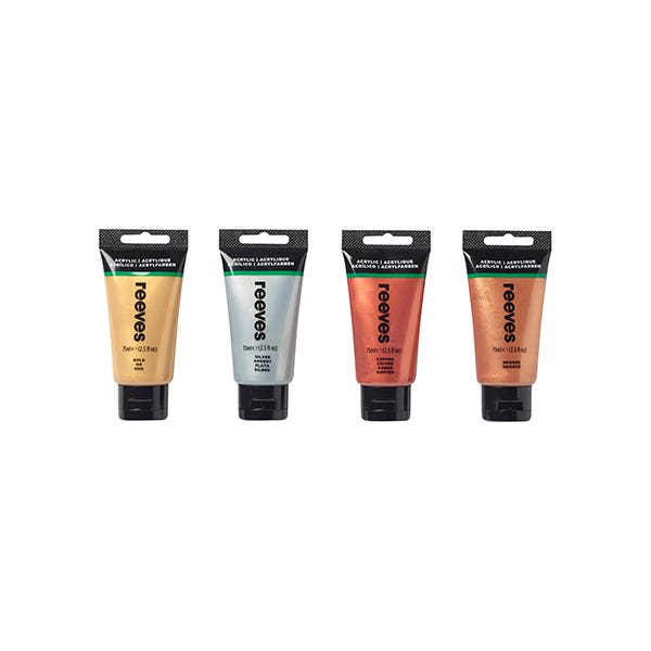 Reeves Acrylic 75ml Metallic Paint Set
