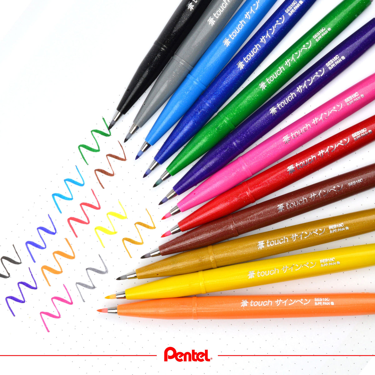 Pentel Sign Brush Pen Set of 24