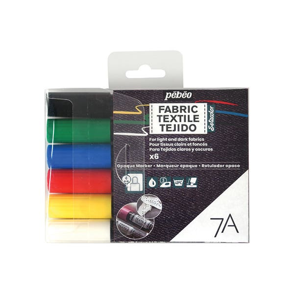 Pebeo 7A Opaque Fabric Marker Sets