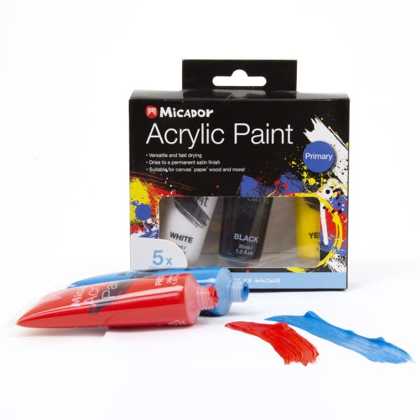 Micador Acrylic Primary Paint Set