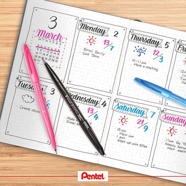 Pentel Sign Brush Pen Set of 24