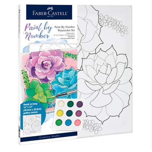 Faber-Castell Watercolour Paint By Numbers (Succulents)