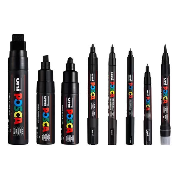 Posca Black Assorted Sizes Set