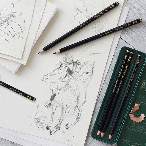Faber-Castell Pitt Matt Black Graphite Pencil Tins
