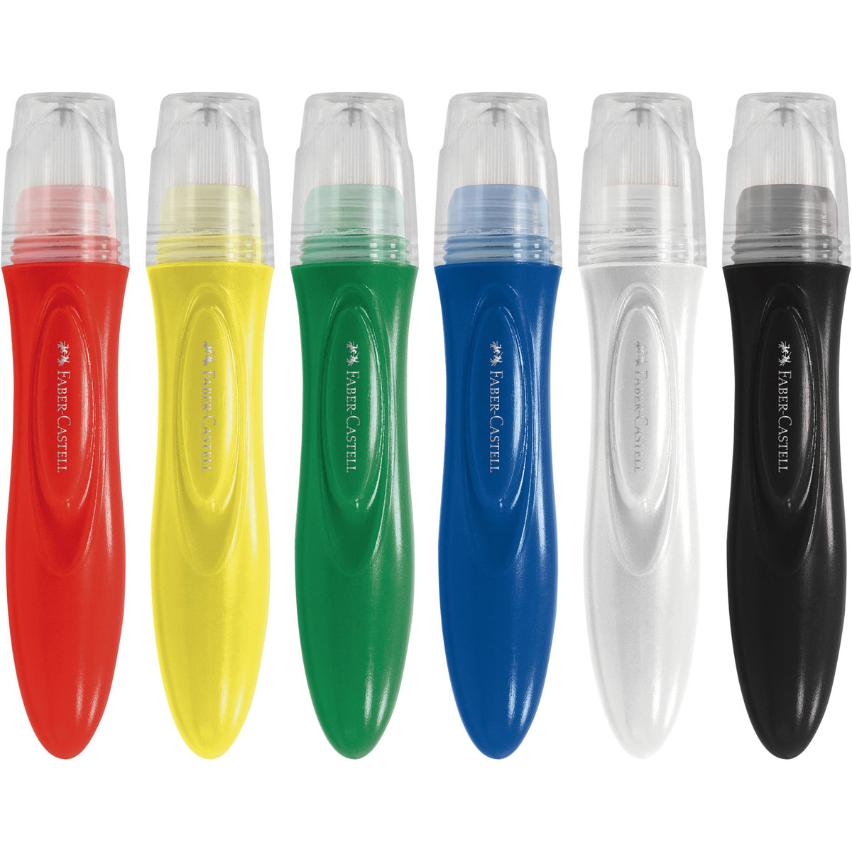 Faber-Castell Little Creatives Jumbo Washable Squeezing Paint Brushes Pack 6