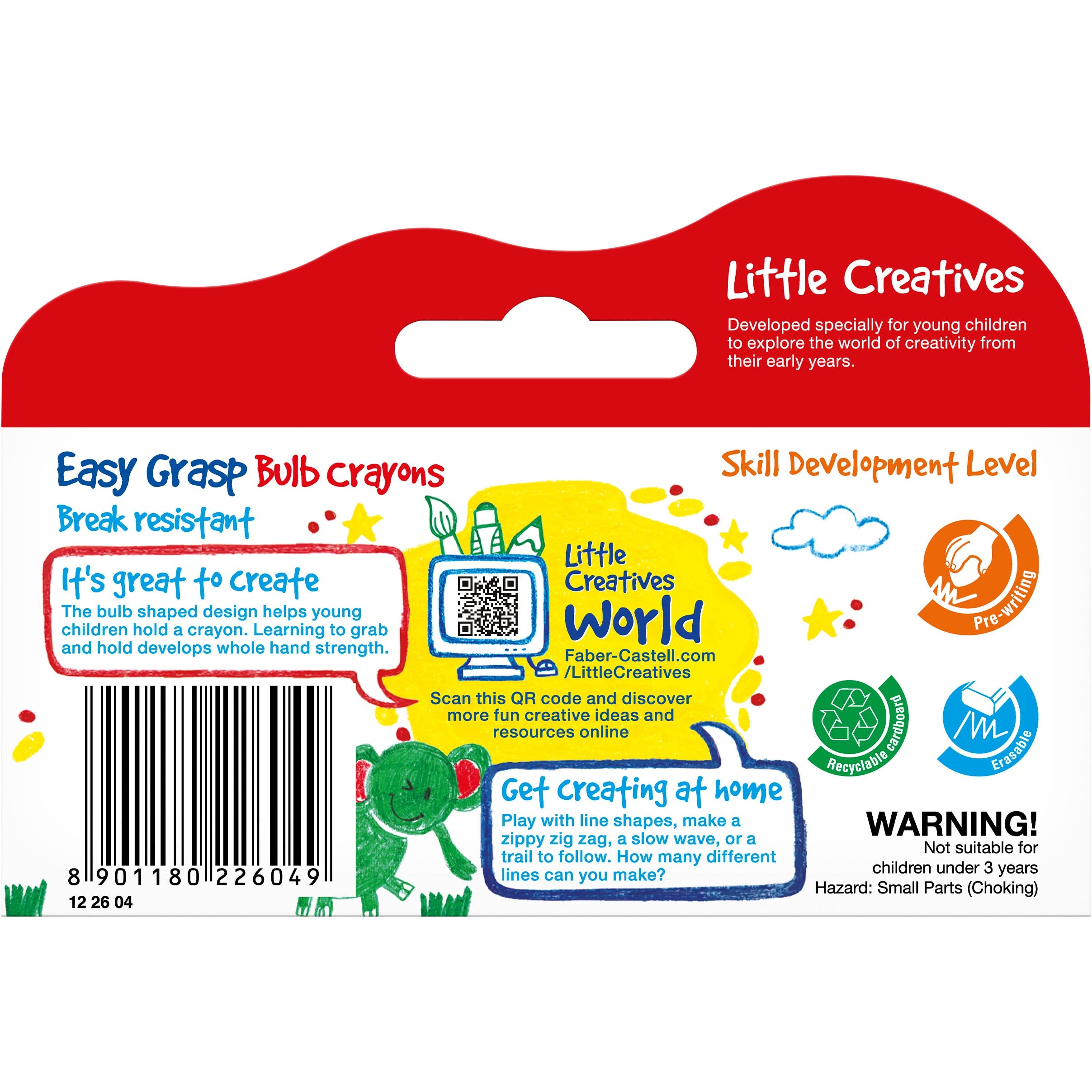 Faber-Castell Little Creatives Easy Grip Bulb Crayon Set 4