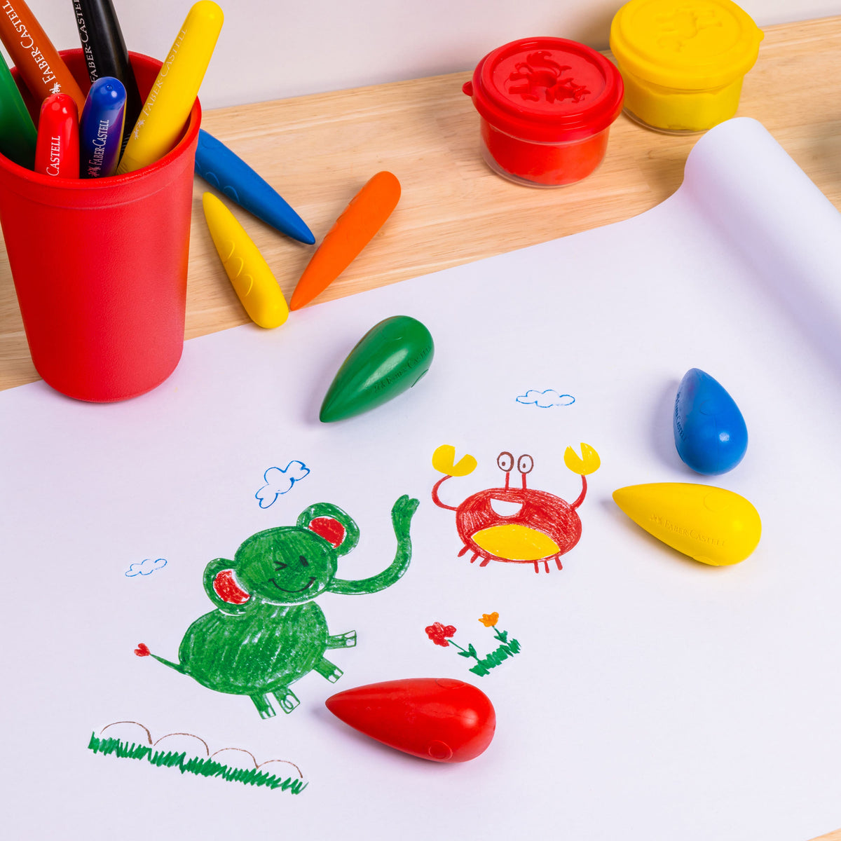 Faber-Castell Little Creatives Easy Grip Bulb Crayon Set 4