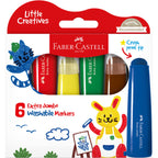 Faber-Castell Little Creatives Extra Jumbo Washable Markers Pack 6