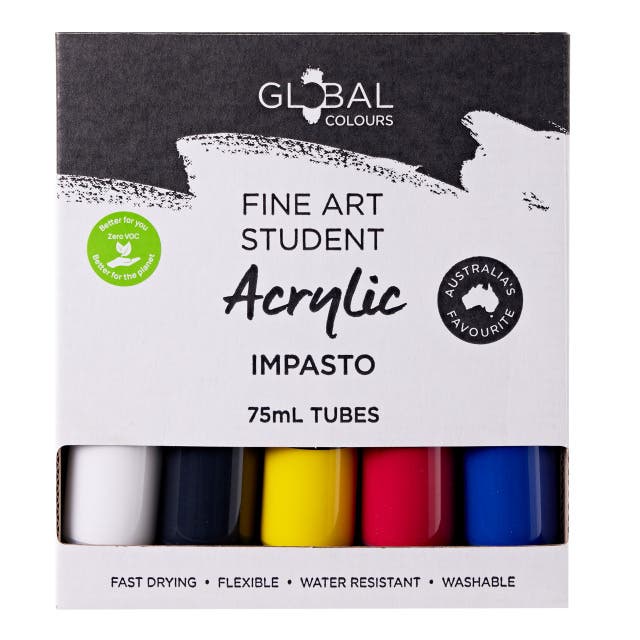 Global Colours Eco-Friendly Fine Art Acrylic Paint 75ml Sets