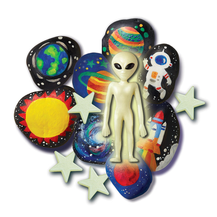 4M Kidzmaker Glow In The Dark Space Rock Painting Kit