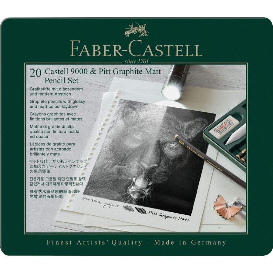 Faber-Castell 9000 & Pitt Graphite Matt Pencil Tin