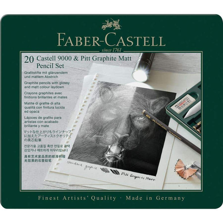 Faber-Castell 9000 & Pitt Graphite Matt Pencil Tin